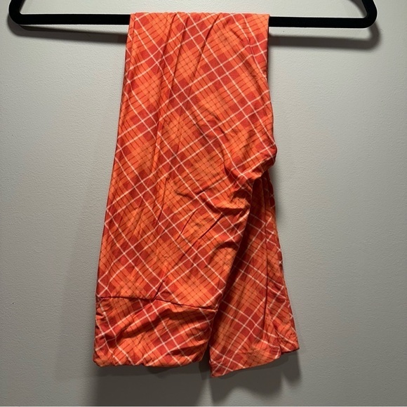 LulaRoe OS Soft Leggings One Size 2-10 Small-Large Checked Orange Multitone - Picture 10 of 15